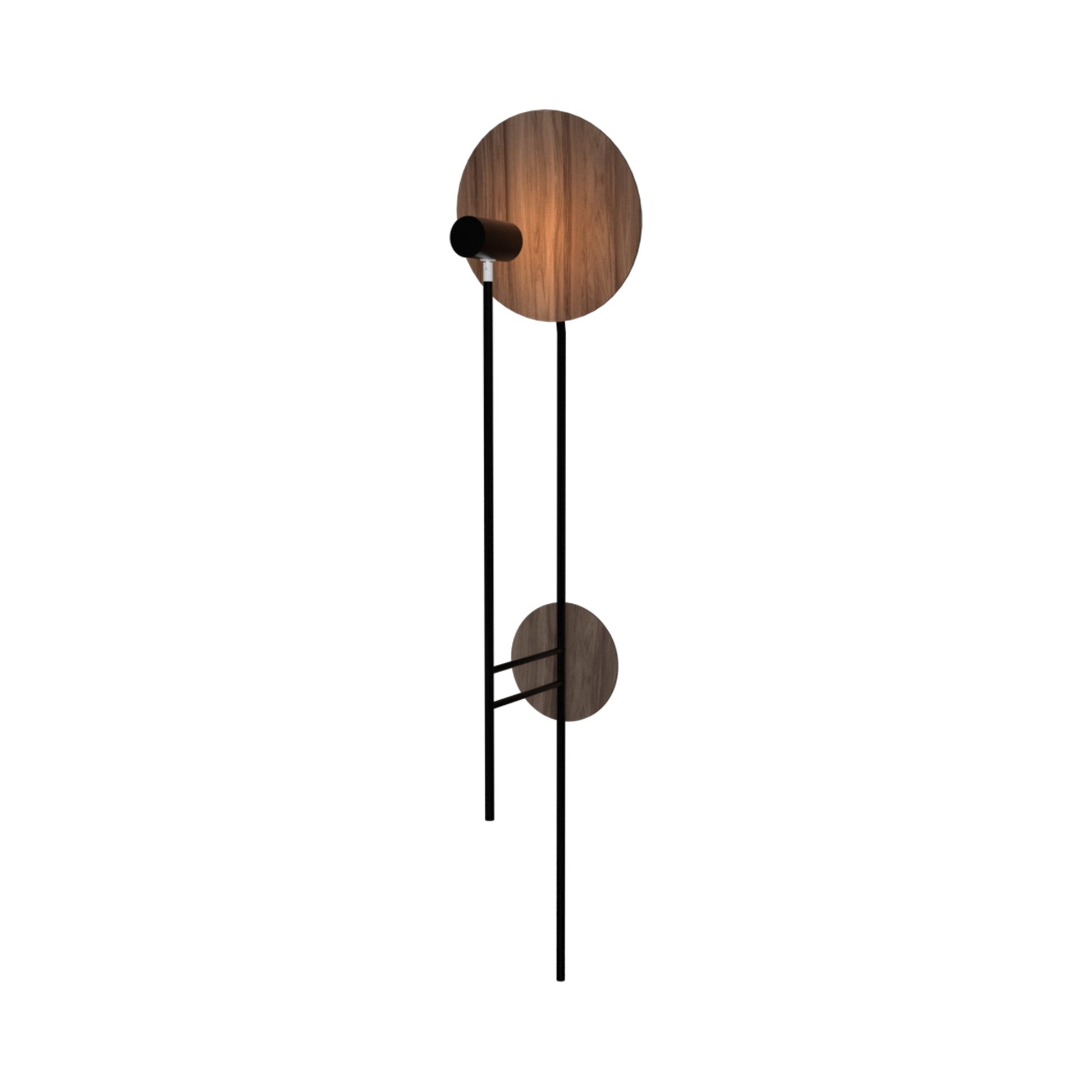 Dot Vertical Wall Light in American Walnut.