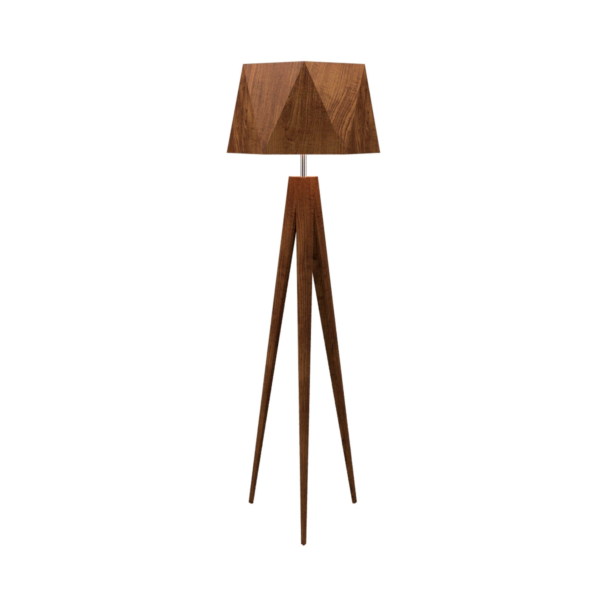 Faceted Floor Lamp in Imbuia.