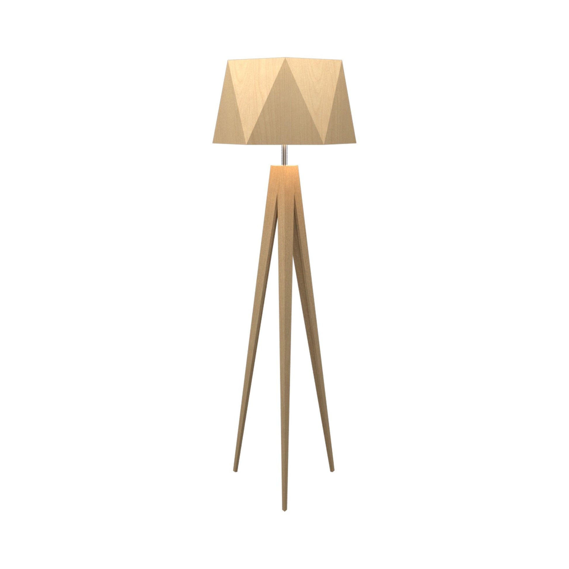 Faceted Floor Lamp in Maple.
