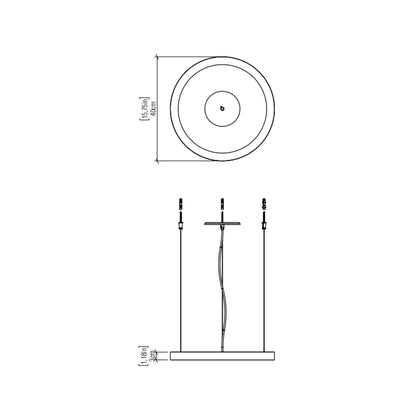 Frame LED Mini Pendant Light - line drawing.