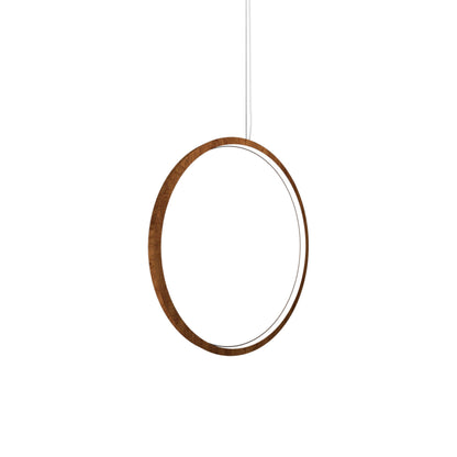 Frame LED Vertical Pendant Light in Imbuia (23.62-Inch).