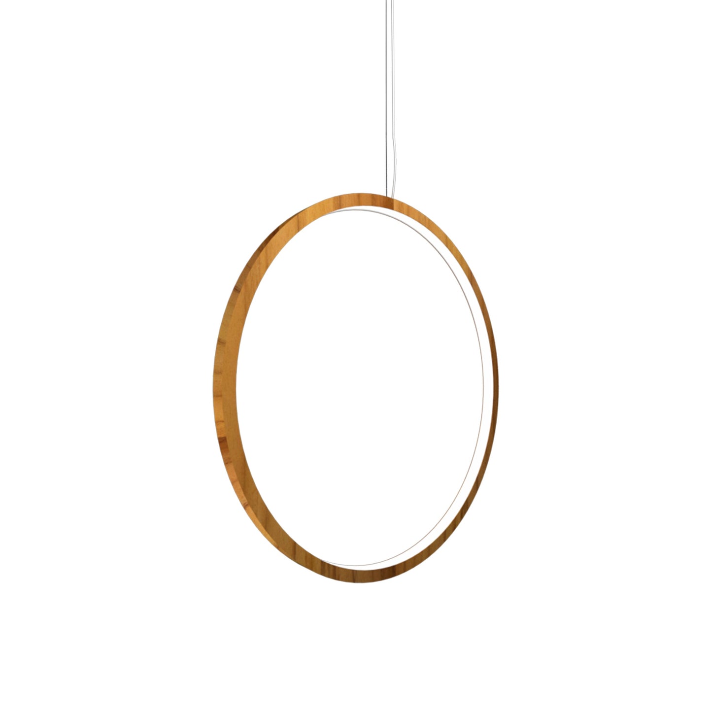 Frame LED Vertical Pendant Light in Teak (27.56-Inch).