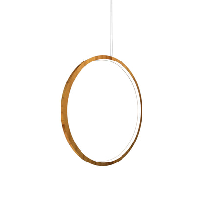 Frame LED Vertical Pendant Light in Teak (27.56-Inch).