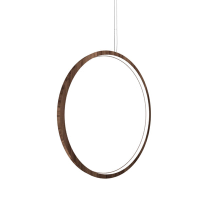 Frame LED Vertical Pendant Light in American Walnut (31.5-Inch).