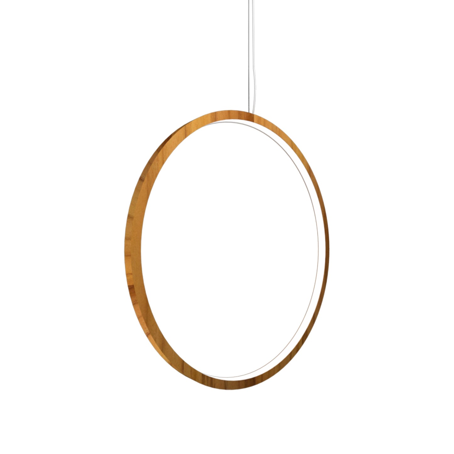 Frame LED Vertical Pendant Light in Teak (31.5-Inch).