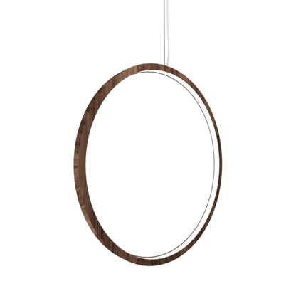 Frame LED Vertical Pendant Light in American Walnut (35.43-Inch).