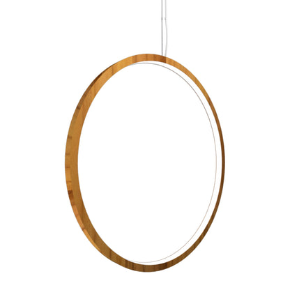 Frame LED Vertical Pendant Light in Teak (39.37-Inch).