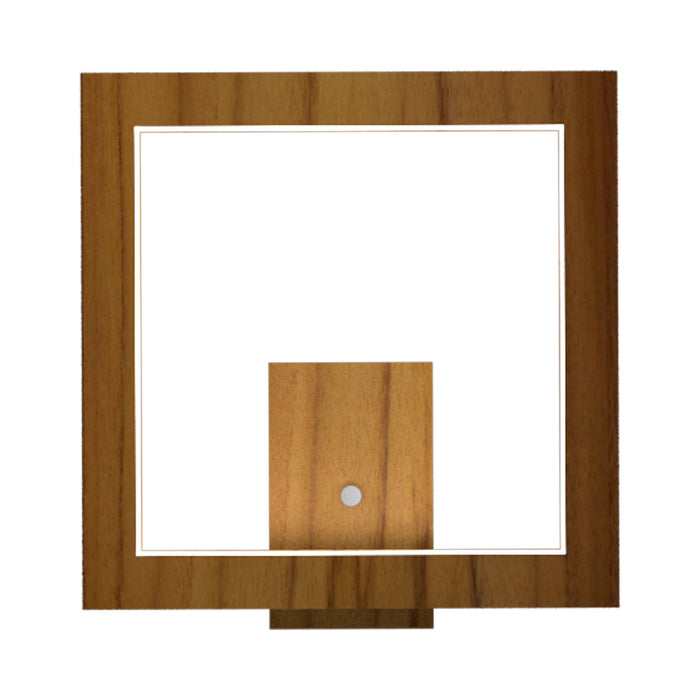 Frame LED Wall Light in Teak (Square).