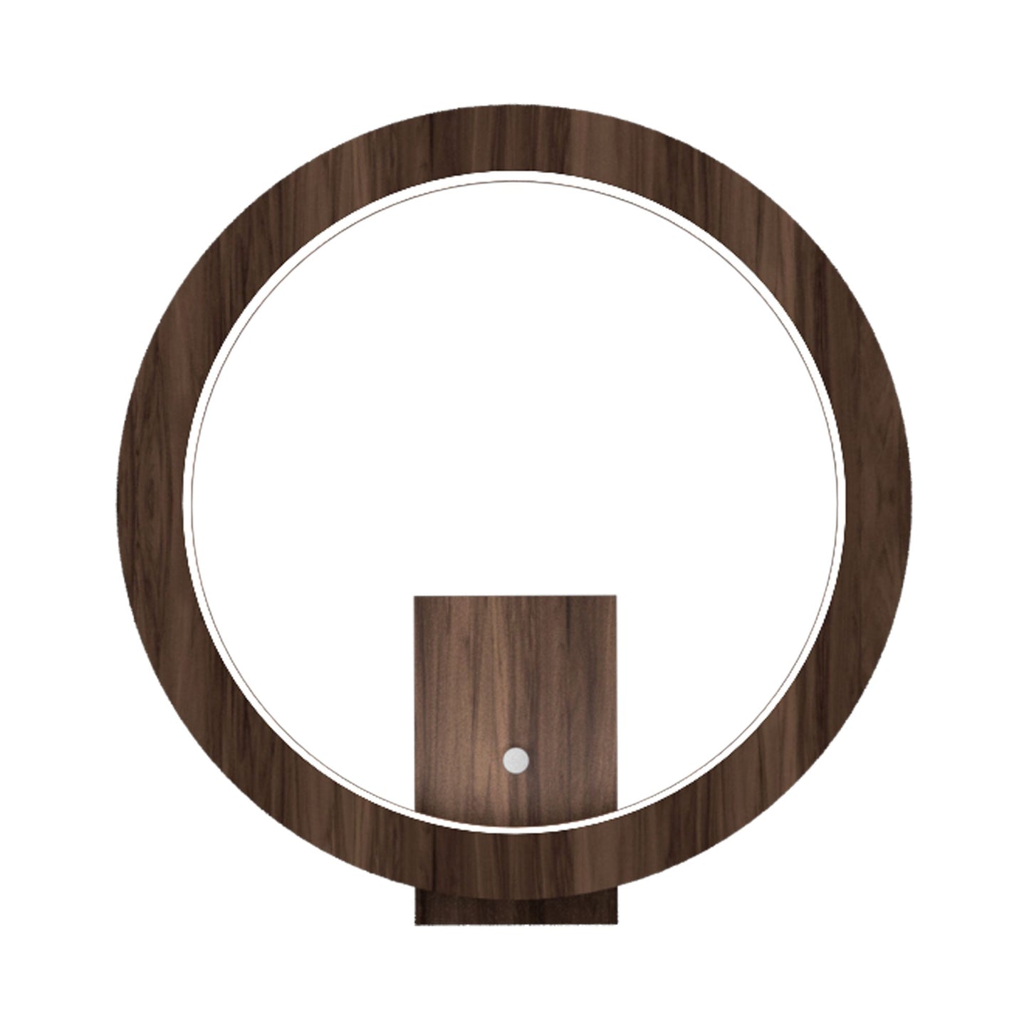 Frame LED Wall Light American Walnut (Round).