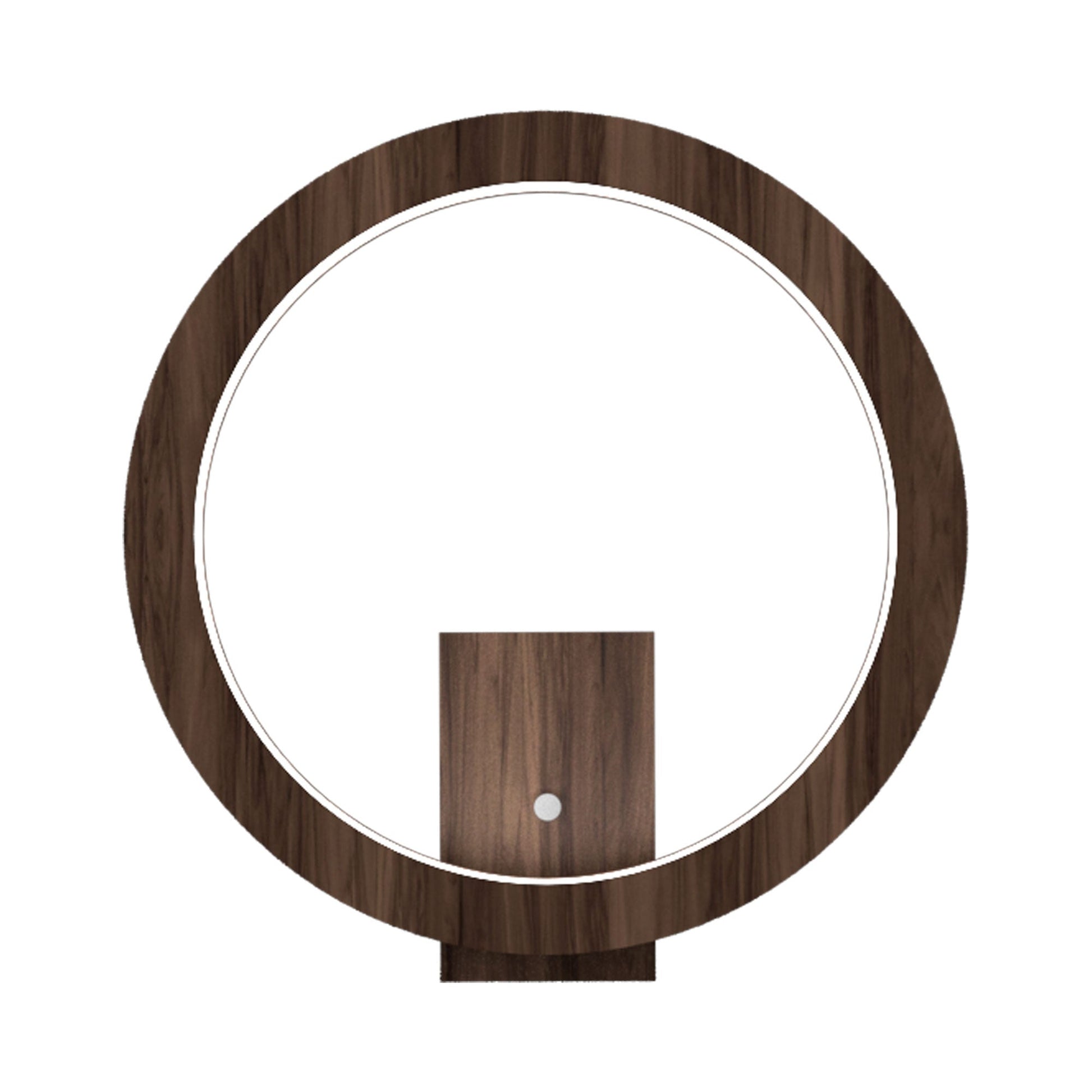 Frame LED Wall Light American Walnut (Round).