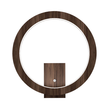 Frame LED Wall Light American Walnut (Round).