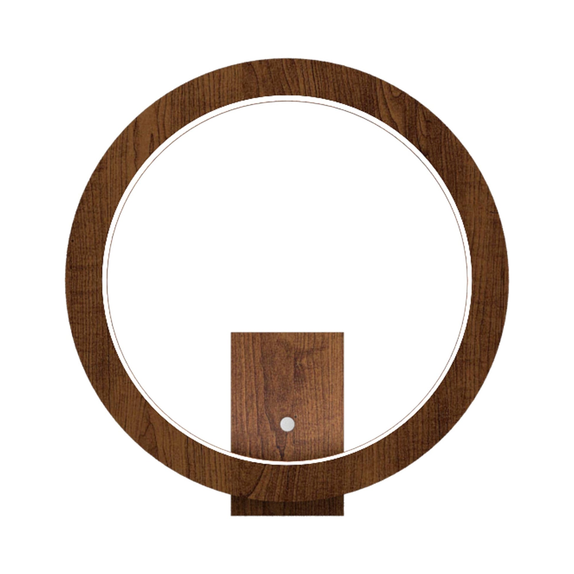 Frame LED Wall Light in Imbuia (Round).