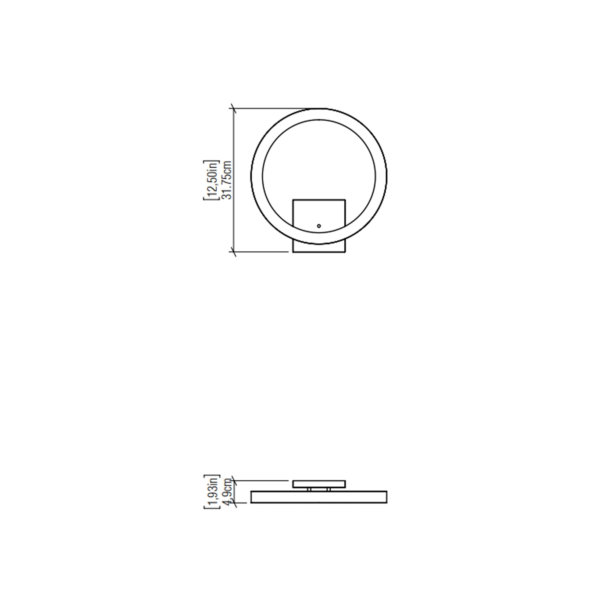 Frame LED Wall Light - line drawing.