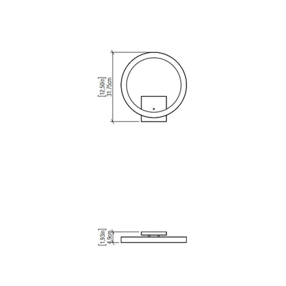Frame LED Wall Light - line drawing.