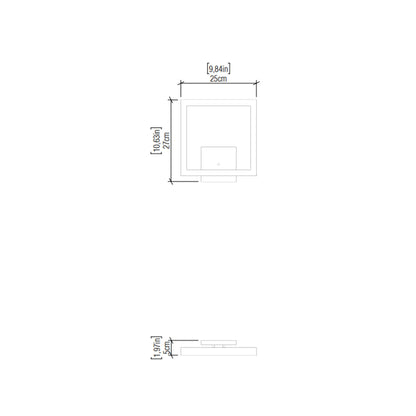 Frame LED Wall Light - line drawing.