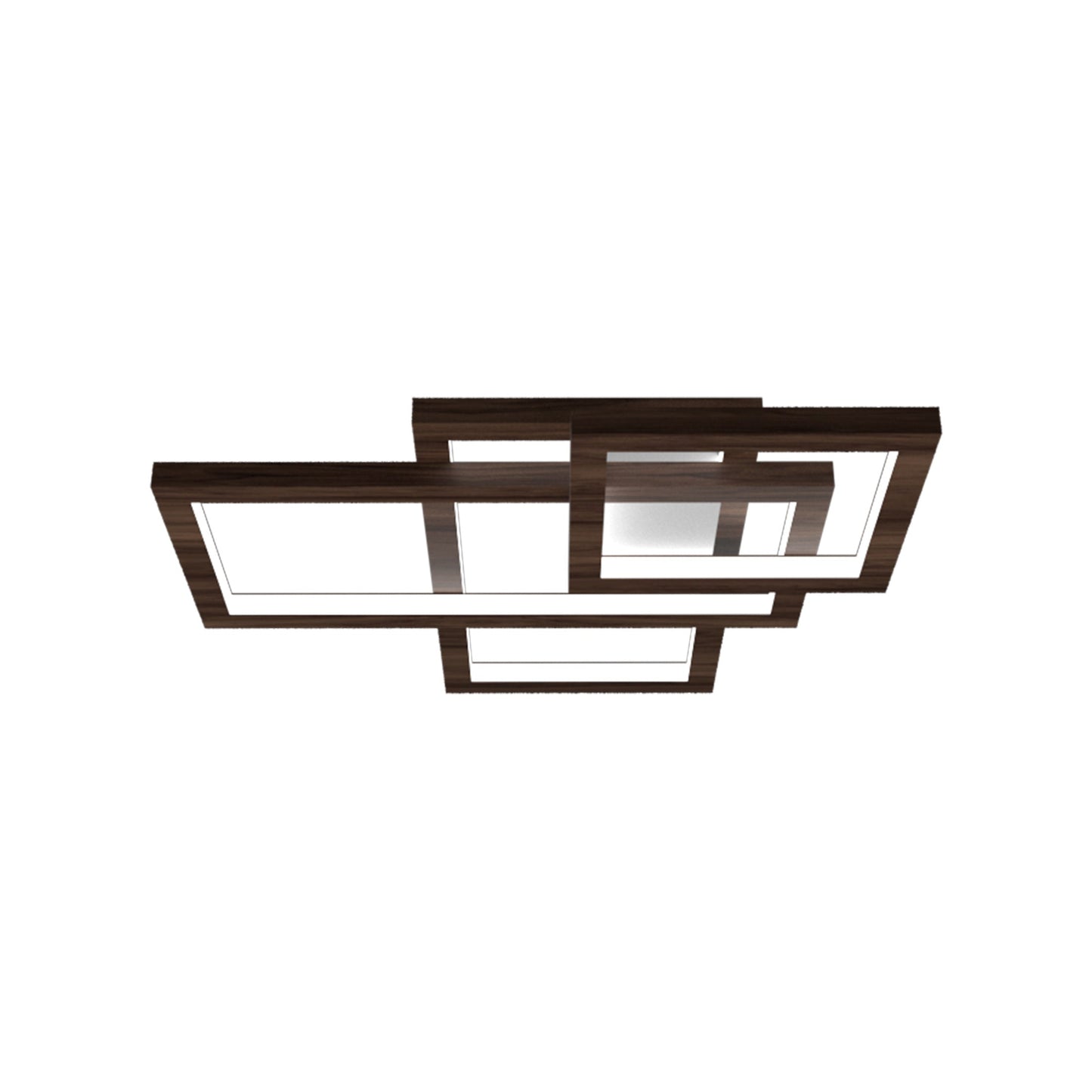 Frame Square LED Ceiling / Wall Light in American Walnut (Medium).