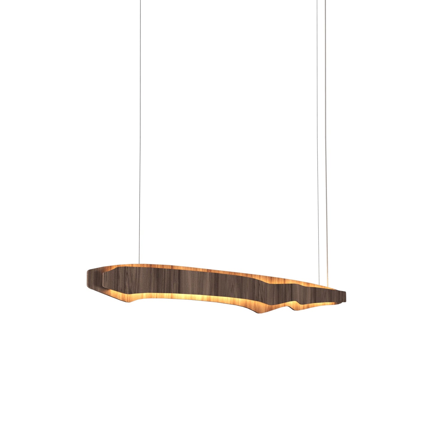 Horizon LED Linear Pendant Light in American Walnut (39.37-Inch).