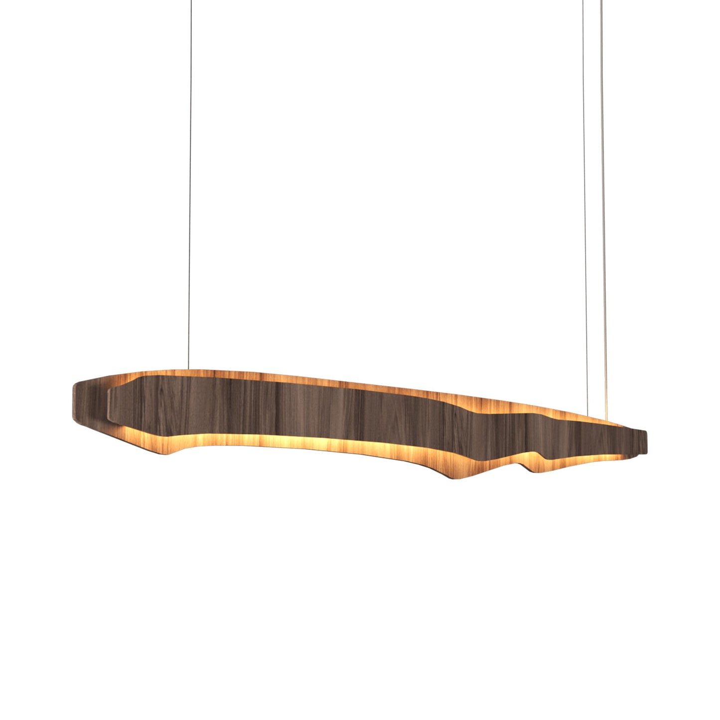 Horizon LED Linear Pendant Light in Teak (55.12-Inch).