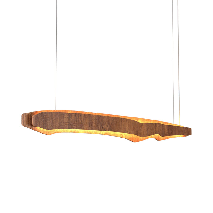 Horizon LED Linear Pendant Light in Cathedral Freijó (70.87-Inch).