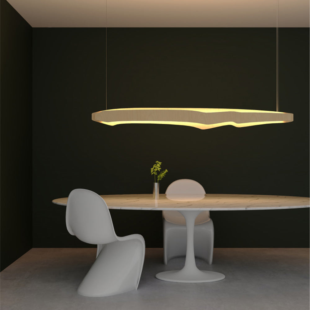 Horizon LED Linear Pendant Light in living room.