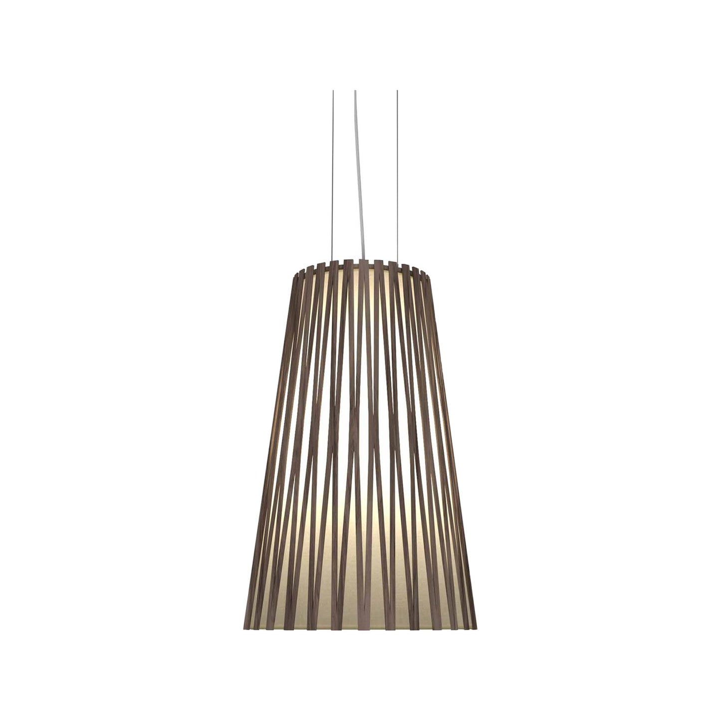 Living Hinges Pendant Light in American Walnut (Medium).