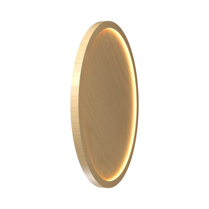 Naiá Round LED Wall Light in Maple (Large).