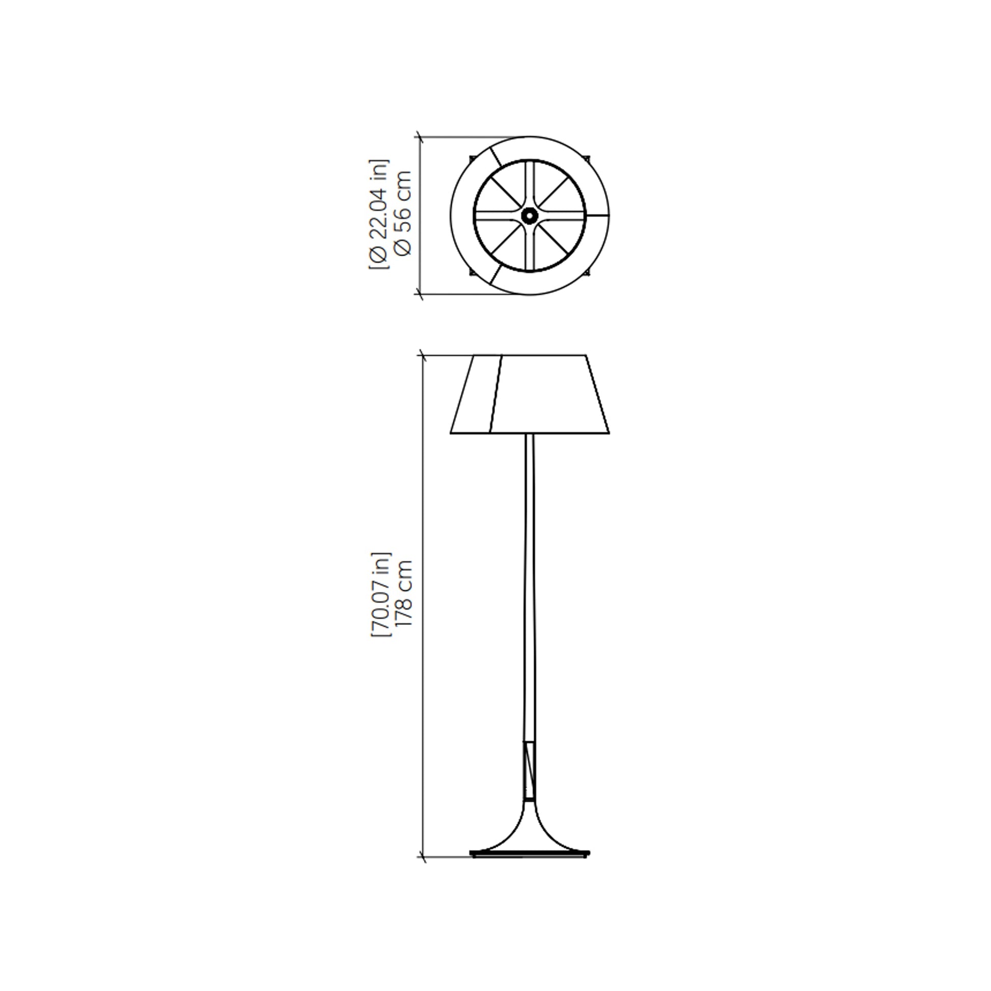 Nostalgia Floor Lamp - line drawing.