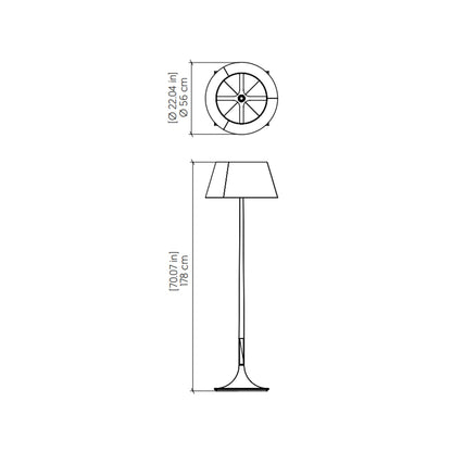 Nostalgia Floor Lamp - line drawing.