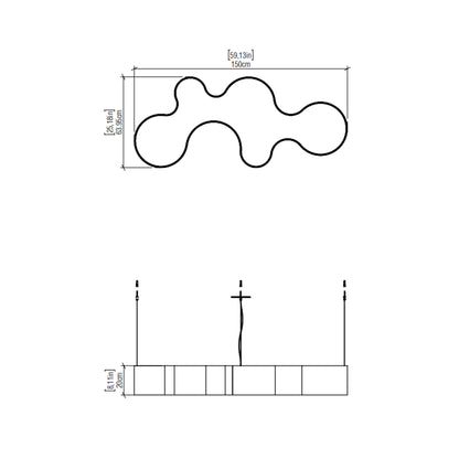 Organico LED Pendant Light - line drawing.