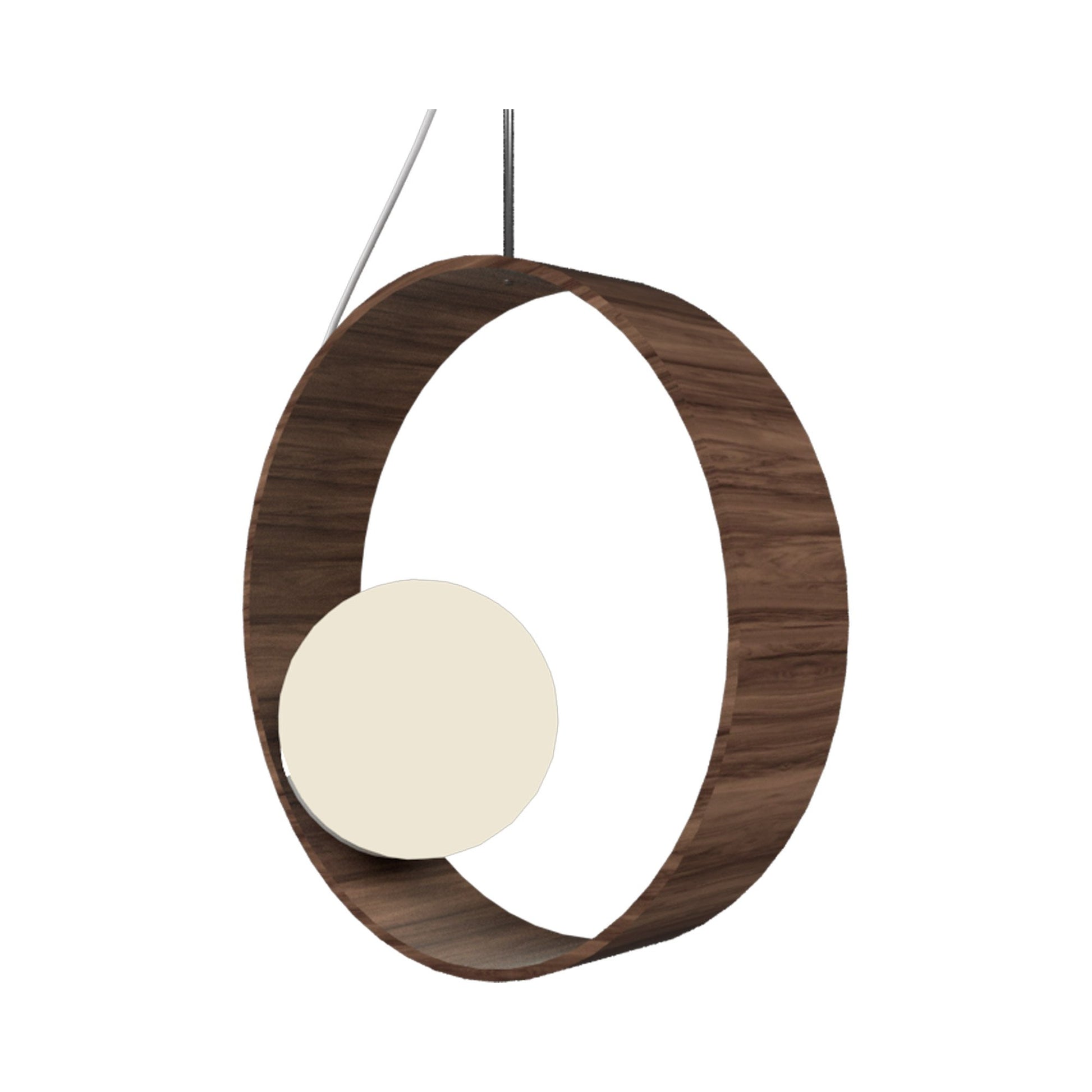 Sfera Hoop Pendant Light in American Walnut.