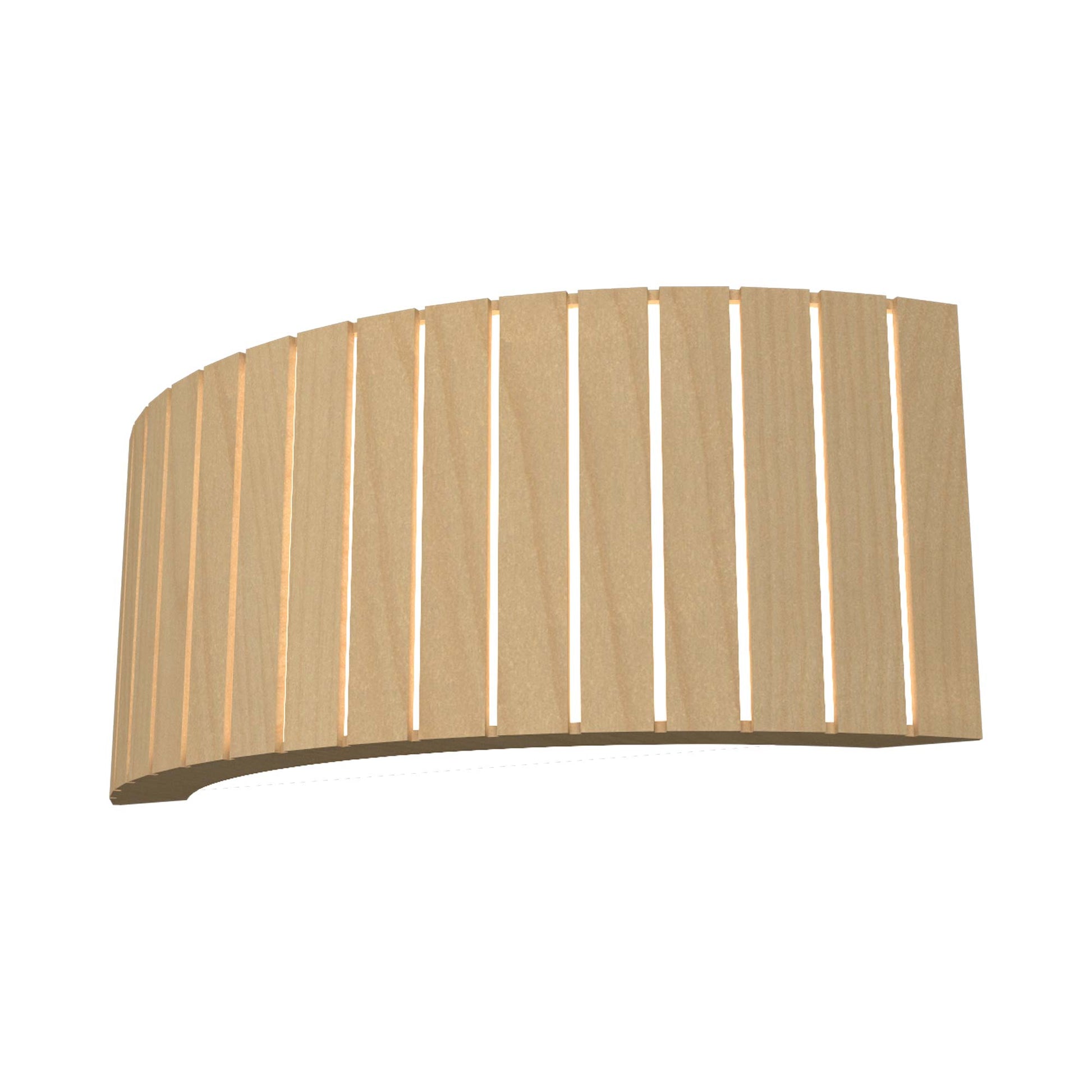 Slatted Horizontal Wall Light in Maple.