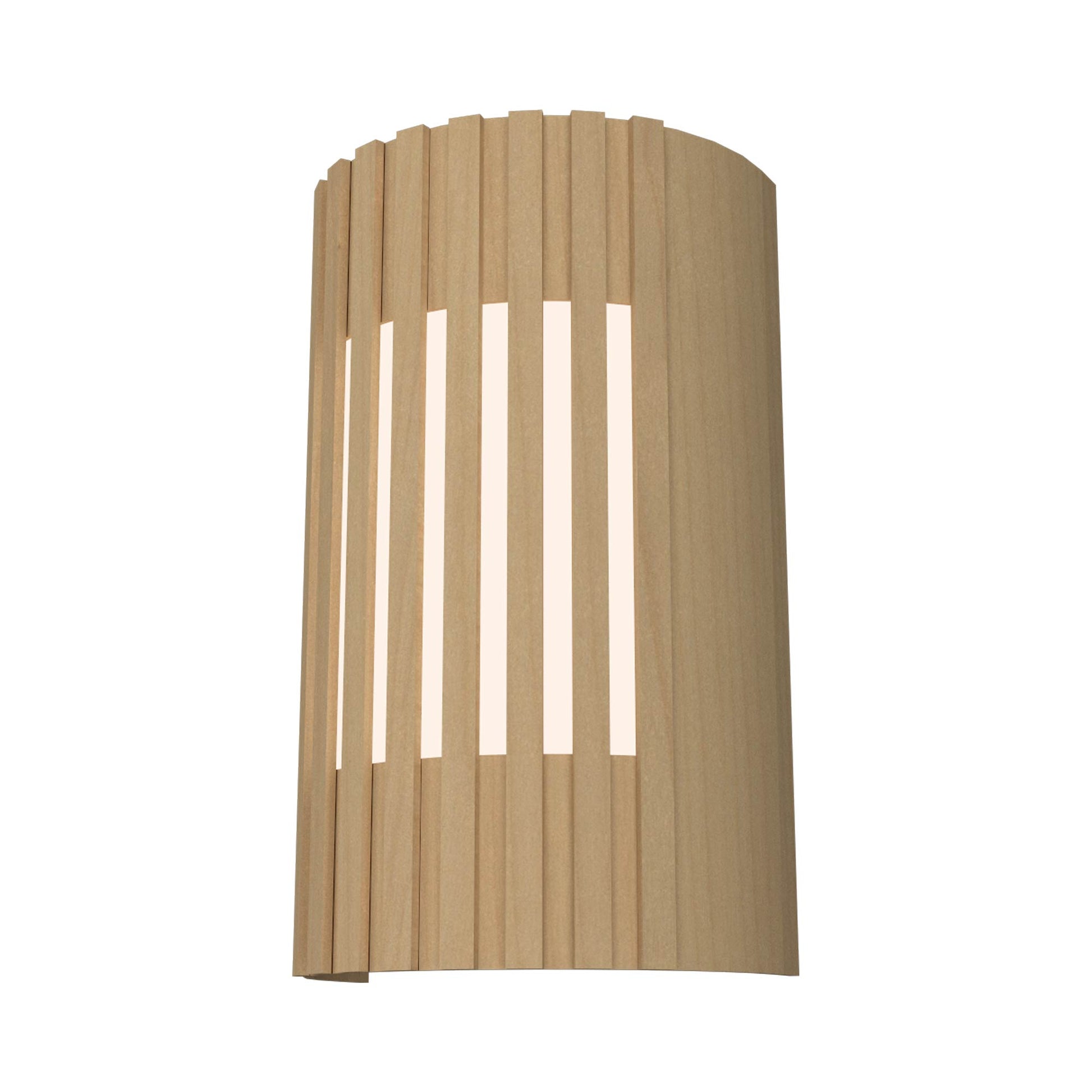 Slatted Curved Wall Light in Maple.