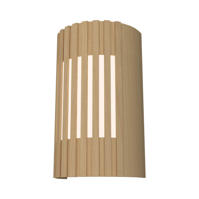Slatted Curved Wall Light in Maple.
