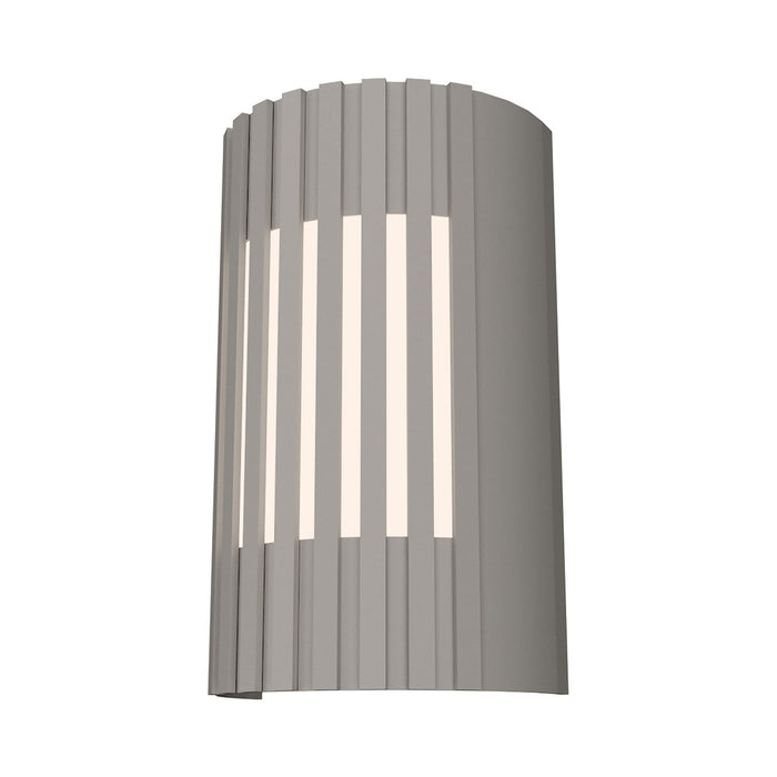 Slatted Curved Wall Light in Light Grey.