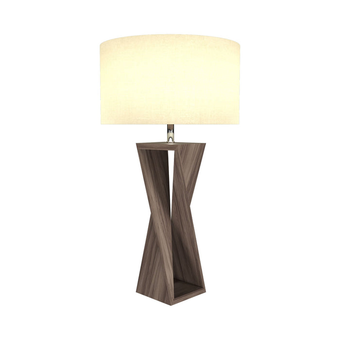 Spin Table Lamp in American Walnut.