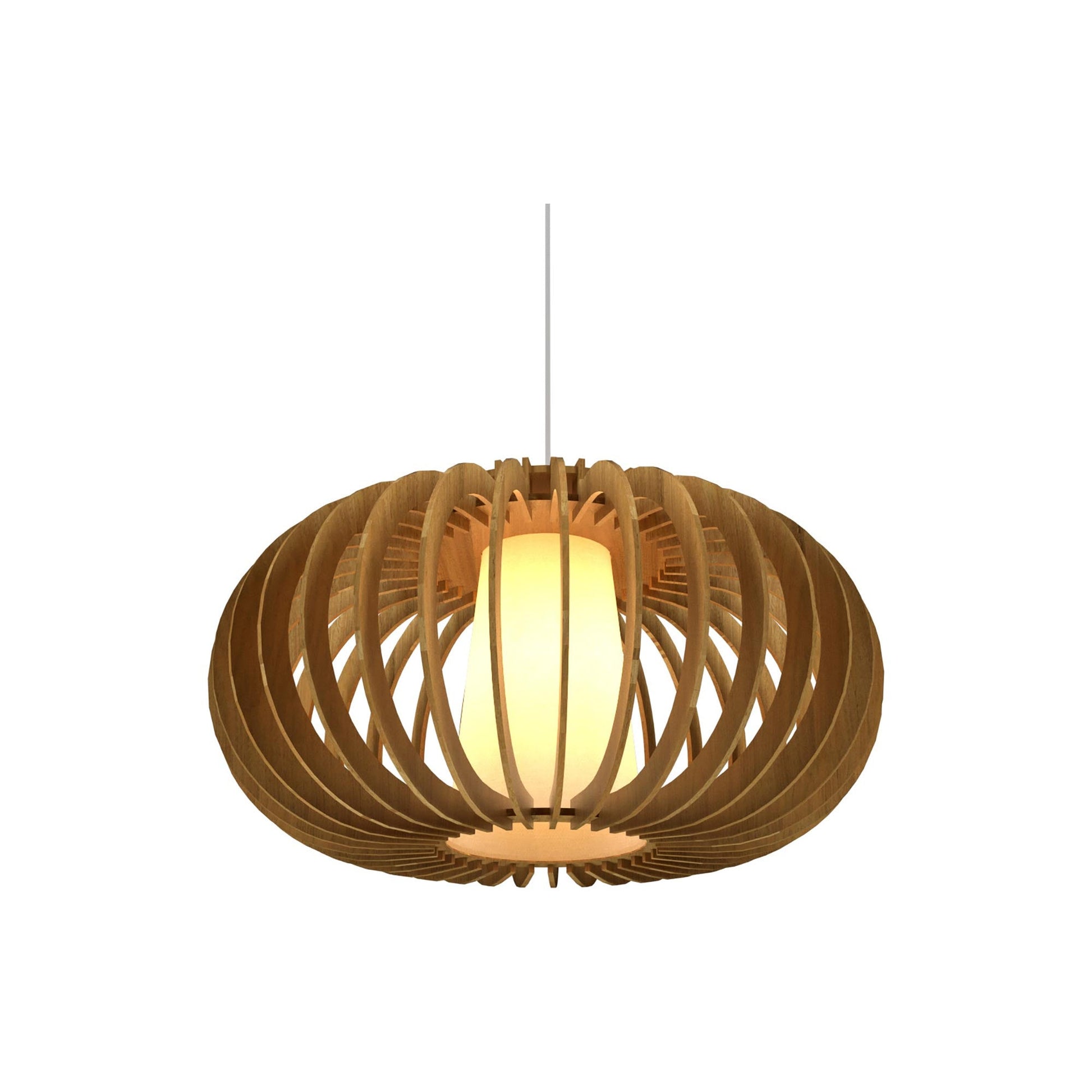 Stecche Di Legno Oval Pendant Light in Louro Freijo (Small).