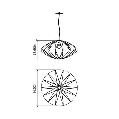 Versatile Pendant Light - line drawing.