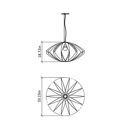 Versatile Pendant Light - line drawing.