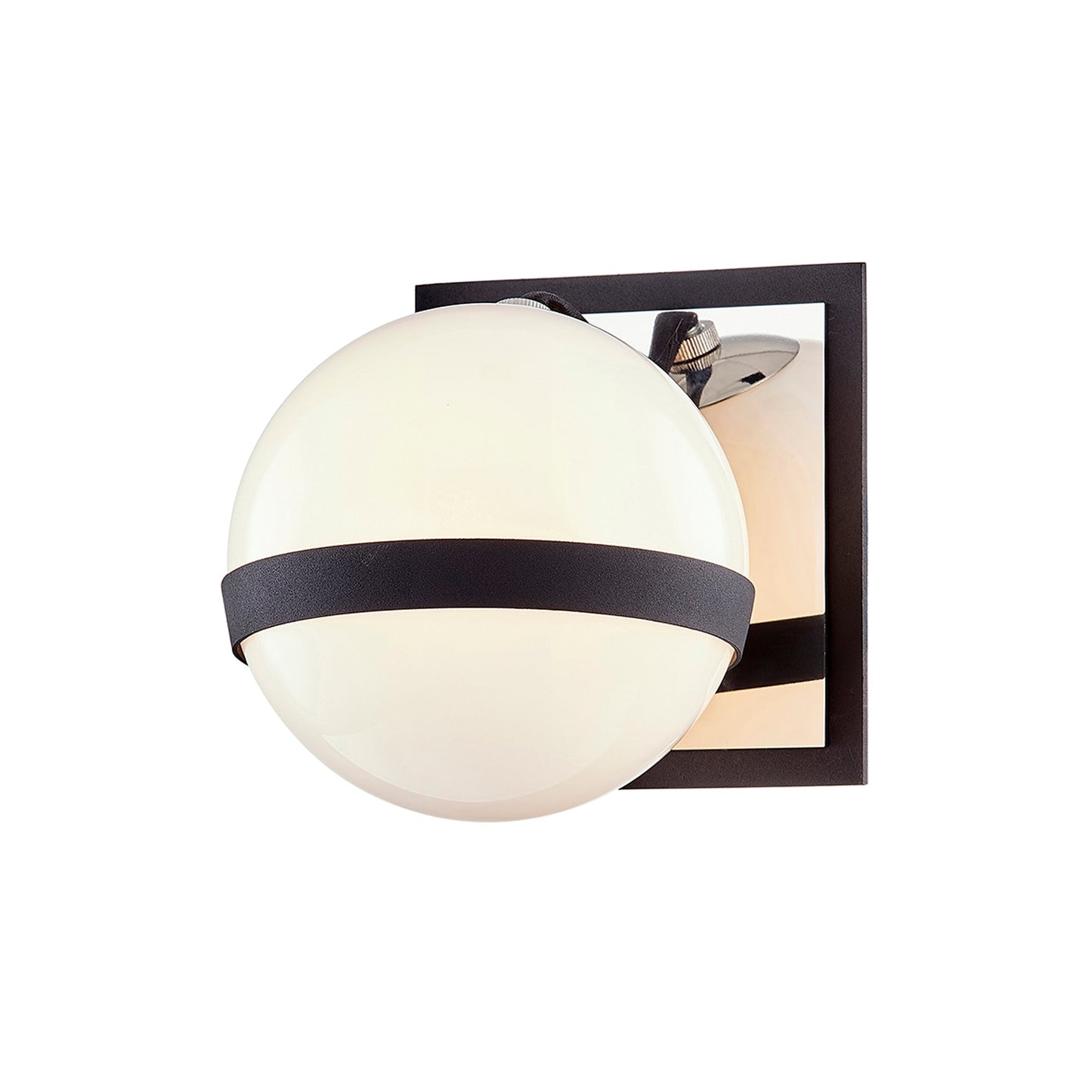 Ace Bath Wall Light in Carbide Black / Polish Nickel Accents.