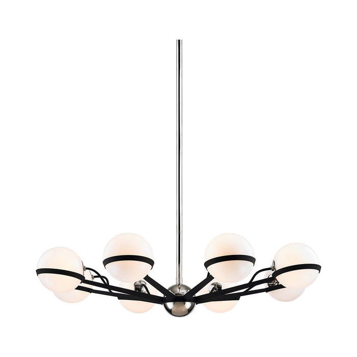 Ace Chandelier in Carbide Black with Polish Nickel Accents (8-Light).