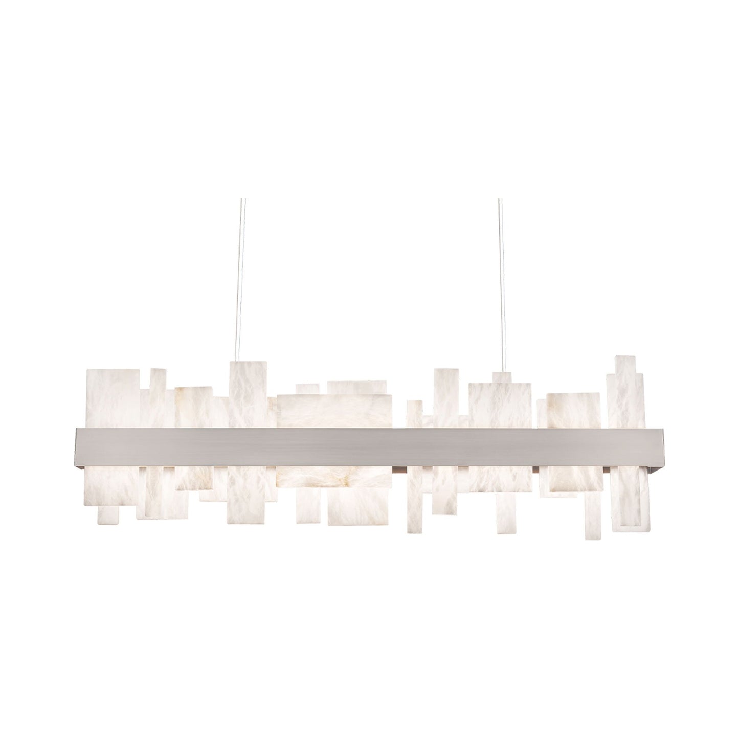 Acropolis LED Chandelier in Brushed Nickel.