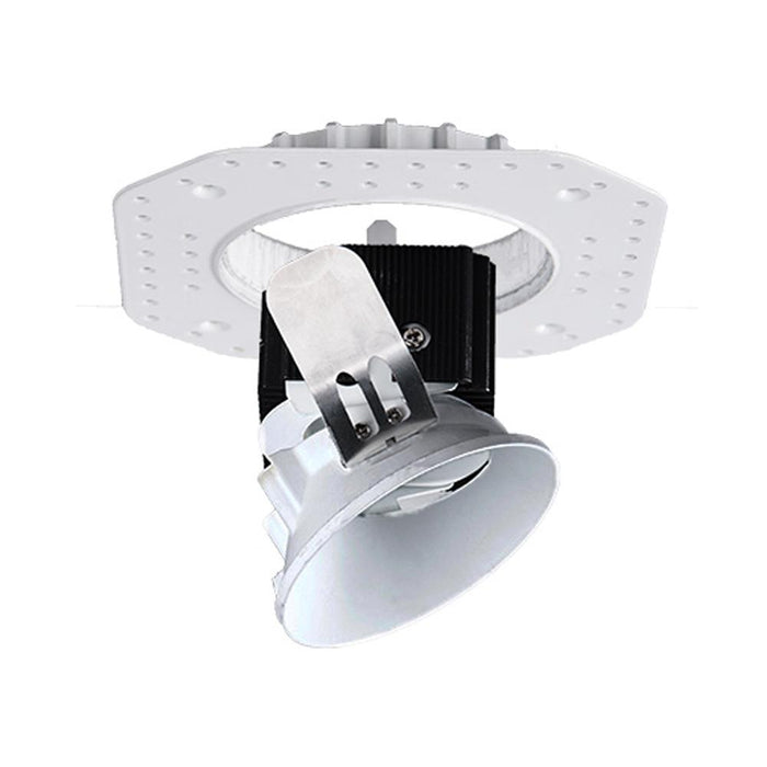 Aether 3.5 Inch Adjustable Trimless Round Downlight LED Recessed Trim in Brushed Nickel.