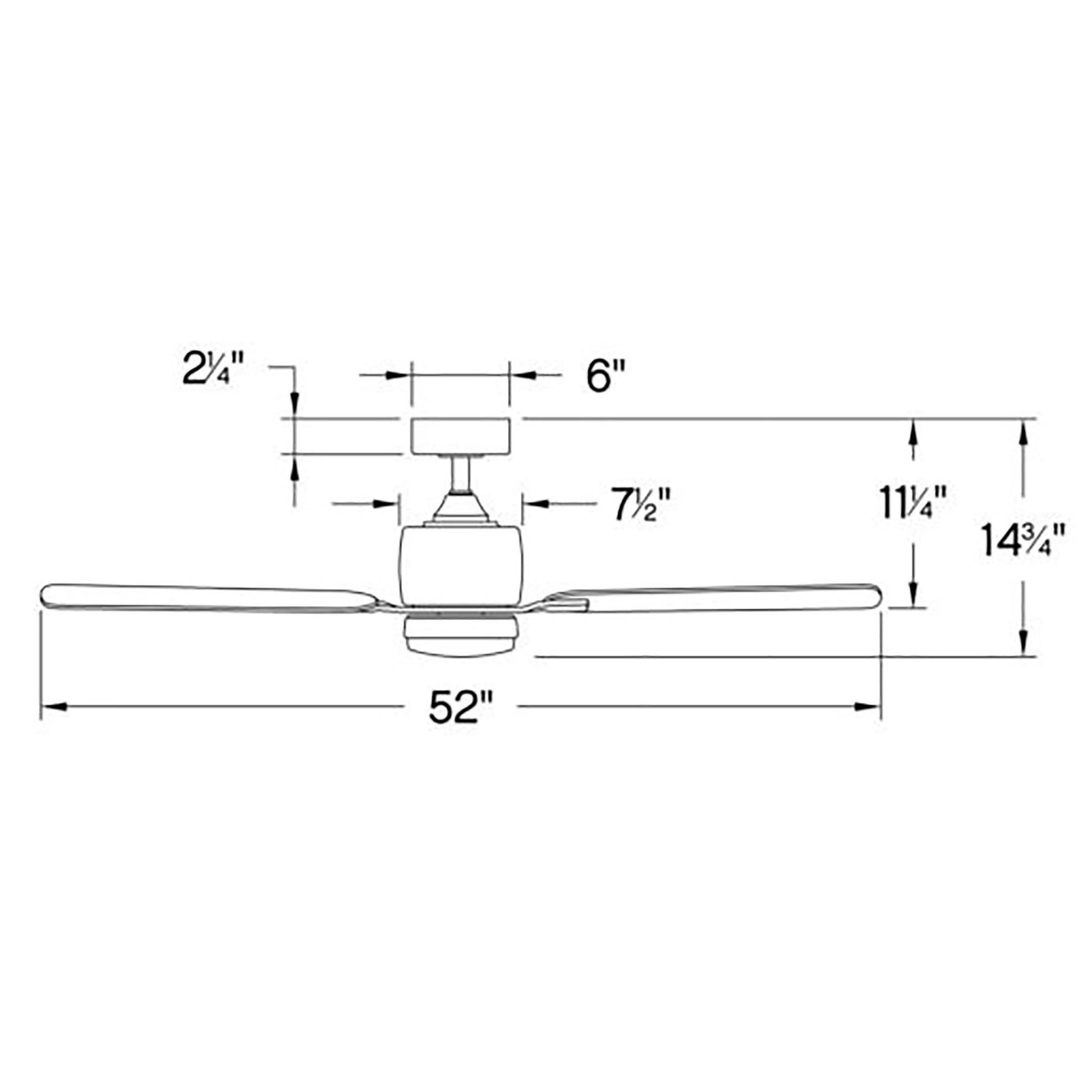 Afton LED Ceiling Fan - line drawing.