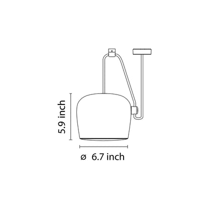 Aim LED Pendant Light - Line Drawing.