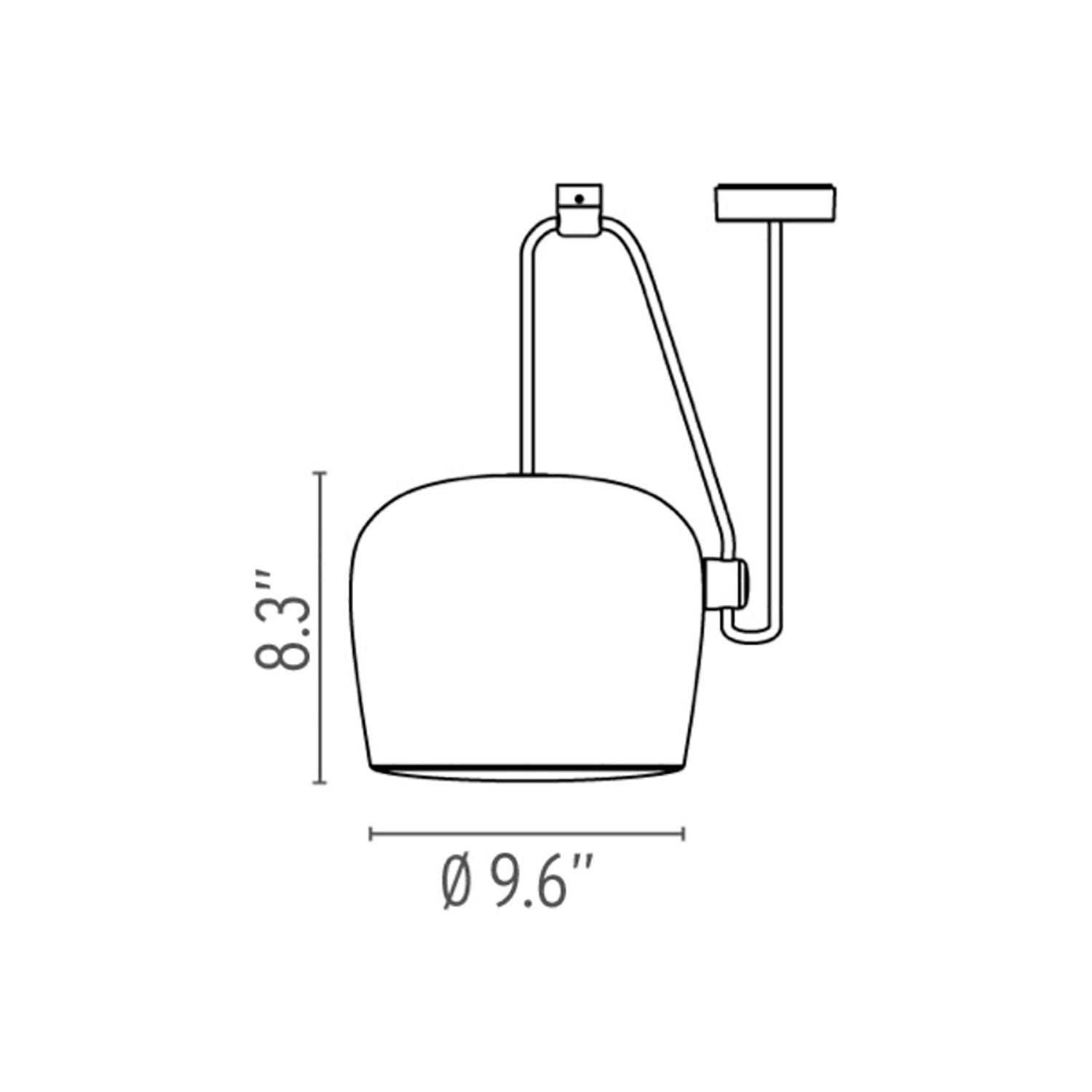 Aim LED Pendant Light - Line Drawing.