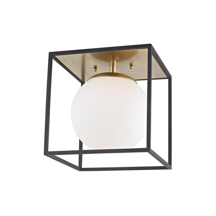 Aira Flush Mount Ceiling Light in Aged Brass (Small).