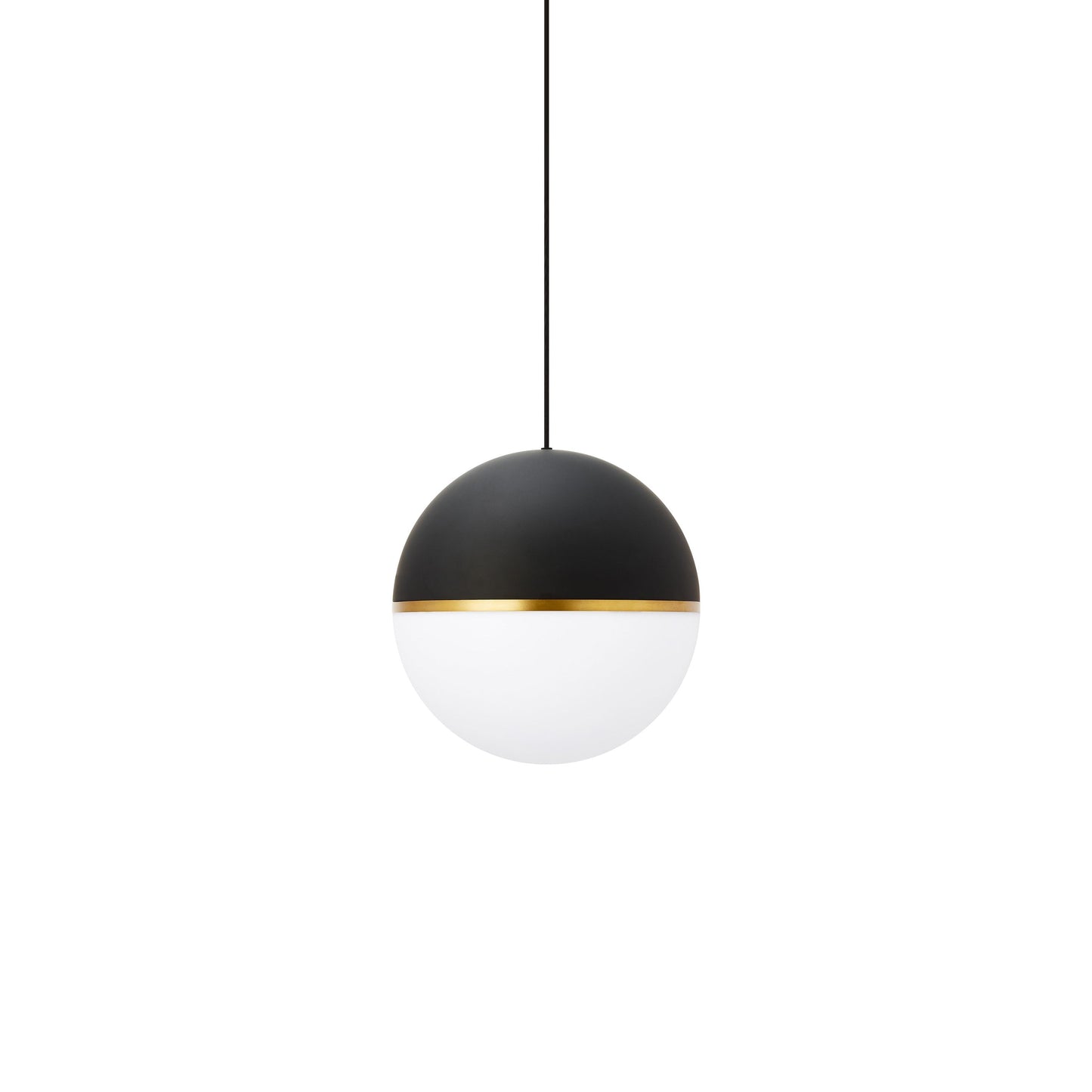 Akova Grande Pendant Light in Matte Black/Aged Brass (Grande).