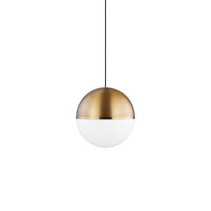 Akova Grande Pendant Light in Aged Brass/Bright Brass (Grande).