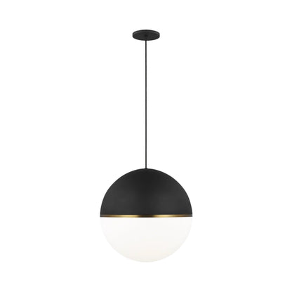 Akova Grande Pendant Light in Matte Black/Aged Brass (X-Large).