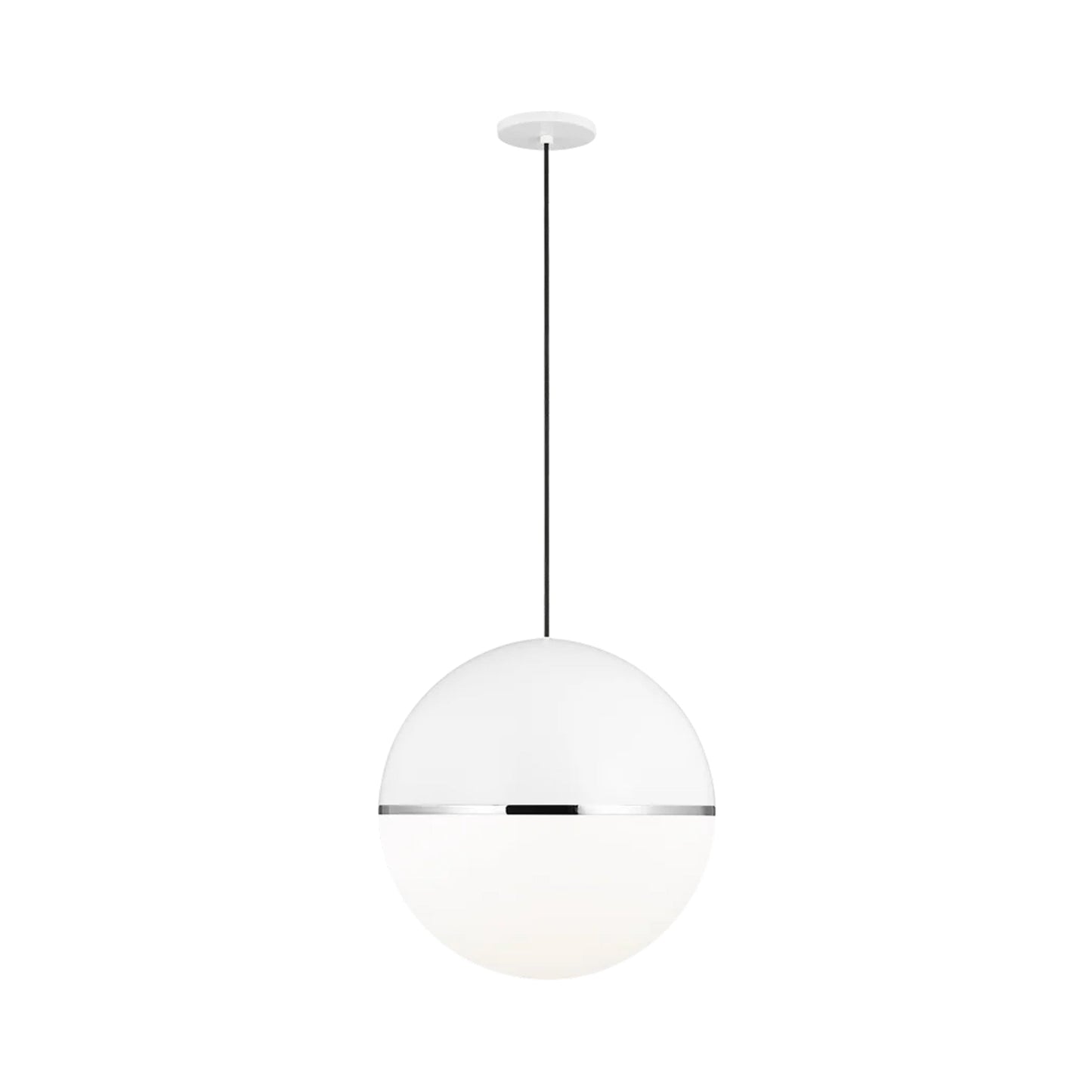 Akova Grande Pendant Light in White/Chrome (X-Large).